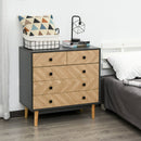 5-Drawer Chest Storage Cabinet Sideboards with Metal Handles Freestanding Dresser for Bedroom, Living Room Wooden Bedroom