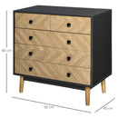 5-Drawer Chest Storage Cabinet Sideboards with Metal Handles Freestanding Dresser for Bedroom, Living Room Wooden Bedroom