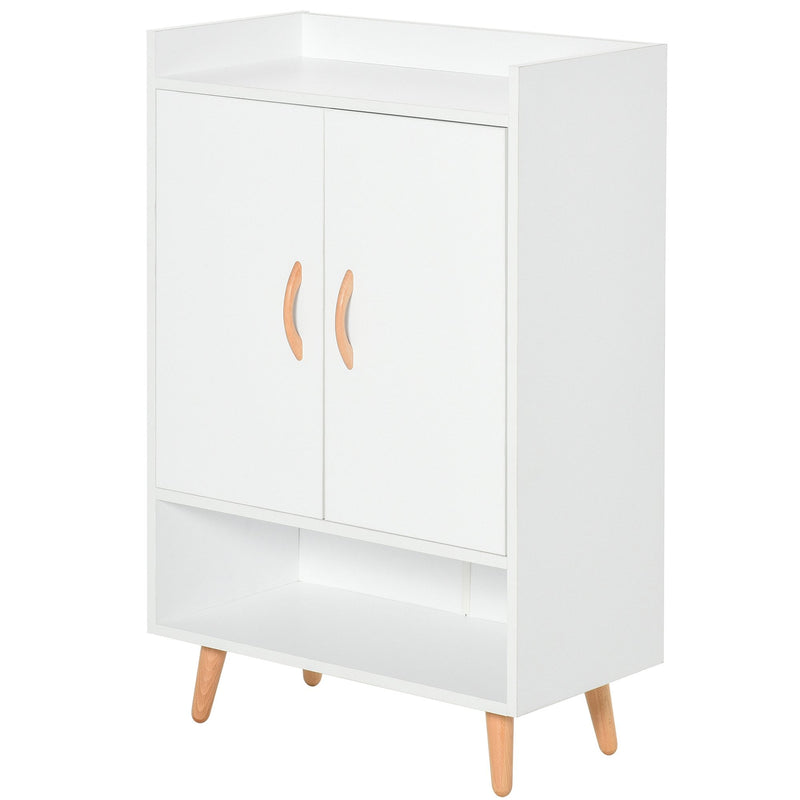 Modern Shoe Cabinet Storage Organizer with Doors and Shelves for Hallway & Entryway