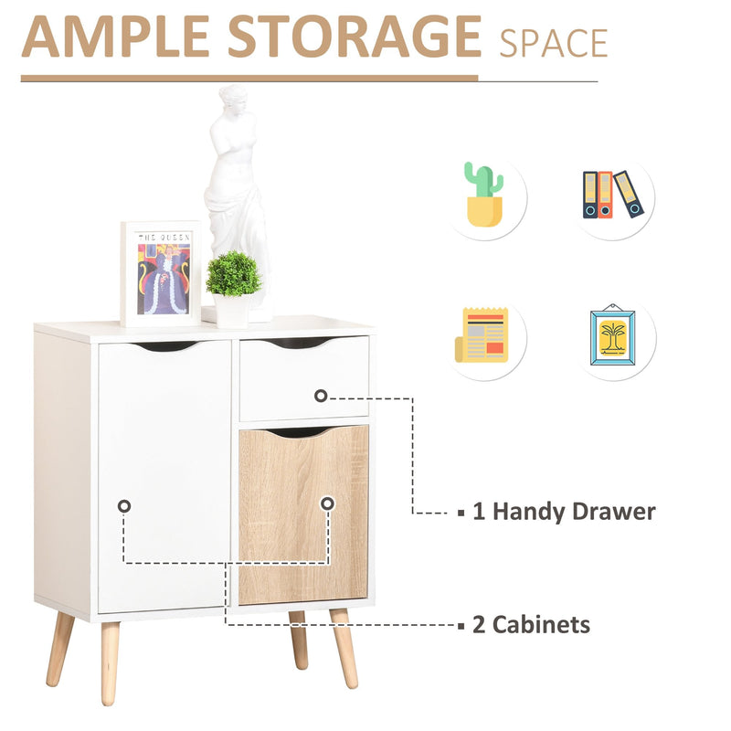 Floor Cabinet Storage Cupboard Sideboard with Drawer for Bedroom, Living Room, Entryway, Natural Bedroom