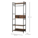 Coat Rack Stand Multi-functional Hall Tree Freestanding Metal Hat Clothes Organizer with Hanging Rod 3 Shelves Adjustable for Bedroom Living Room Entryway 200cm Shelf