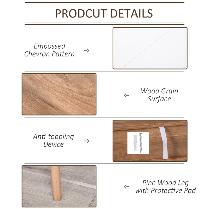 Console Table Sofa Side Desk with 2 Drawers Solid Pine Wood Legs for Living Room Entryway Bedroom Brown and White