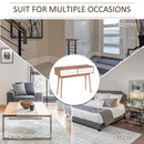 Console Table Sofa Side Desk with 2 Drawers Solid Pine Wood Legs for Living Room Entryway Bedroom Brown and White