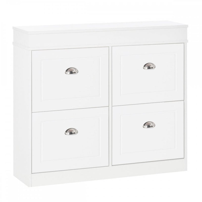 Shoe Cabinet with Flip Drawers Wood Tipping Bucket Narrow Storage Cu