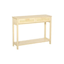 Console Sofa Table Hallway Side Desk with Storage Shelf Drawer for Entryway Living Room Bedroom Natural 2 Drawers