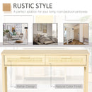 Console Sofa Table Hallway Side Desk with Storage Shelf Drawer for Entryway Living Room Bedroom Natural 2 Drawers