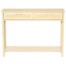 Console Sofa Table Hallway Side Desk with Storage Shelf Drawer for Entryway Living Room Bedroom Natural 2 Drawers