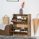 HOMCOM Industrial Shoe Cabinet - Brown