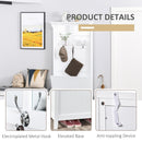 Coat Rack Shoe Bench with Storage 4 In 1 Hall Tree for Entryway Hallway Organizer with Cabinet 3 Hooks Mirrors White w/ w/