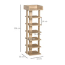 7 Tier Shoe Rack Organizer Storage Shelf Wooden Display Cabinet for Entryway Living Room Bedroom Oak Entrance