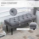 Entryway Bench, Bed End Bench, Button Tufted Window Seat, Upholstered Accent Stool for Living Room, Bedroom, Hallway, Grey Seat