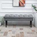 Entryway Bench, Bed End Bench, Button Tufted Window Seat, Upholstered Accent Stool for Living Room, Bedroom, Hallway, Grey Seat