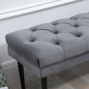 Entryway Bench, Bed End Bench, Button Tufted Window Seat, Upholstered Accent Stool for Living Room, Bedroom, Hallway, Grey Seat