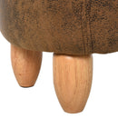 PU Leather Upholstered Cow Storage Stool Animal footstool Buffalo Cute Kids Decoration Wood Frame Legs w/Padding Lid Ottoman Furniture Brown