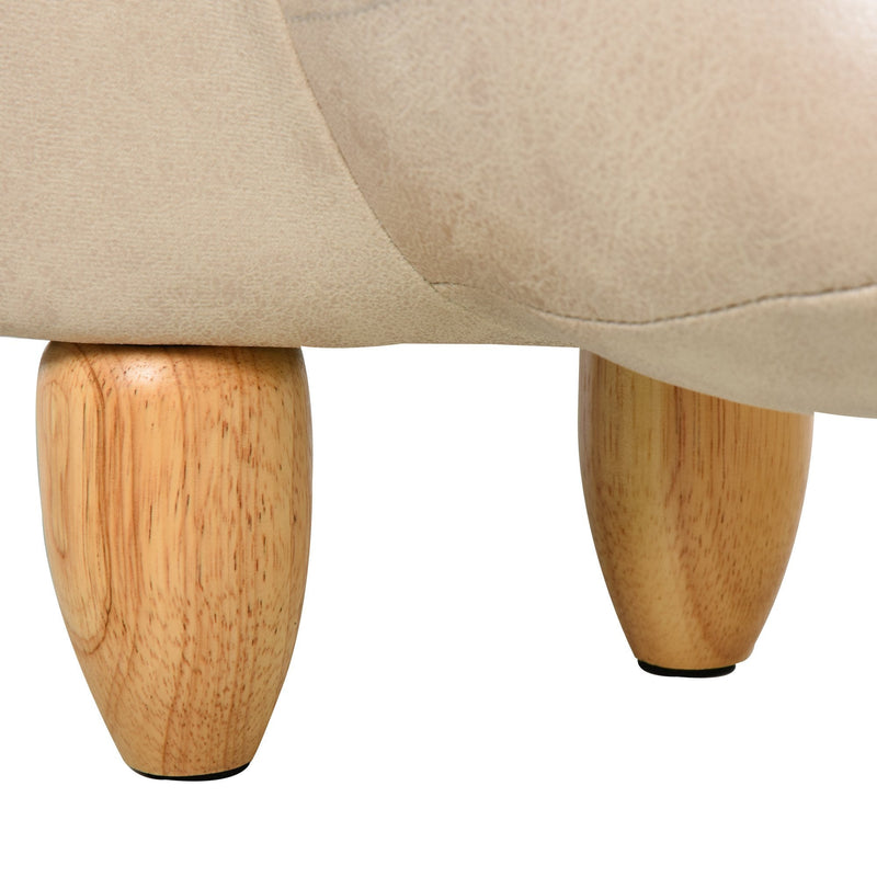 PU Leather Upholstered Cow Storage Stool Ivory