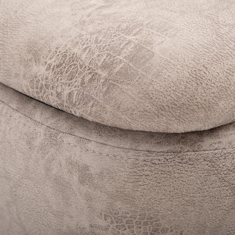 Polyester Upholstered Rhino Storage Stool Grey