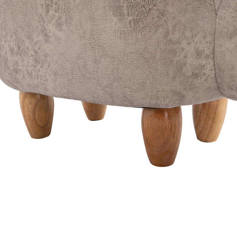 Polyester Upholstered Rhino Storage Stool Grey