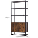 Storage Cabinet with 3 Open Shelves Cupboard Freestanding Tall Organizer Multifunctional Rack for Livingroom Bedroom Kitchen Rustic Brown w/