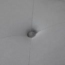 Faux Velvet Tufted Ottoman Trunk w/ Wooden Legs Grey