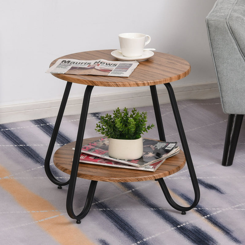 Metal Frame 2-Tier Particle Board Coffee Table