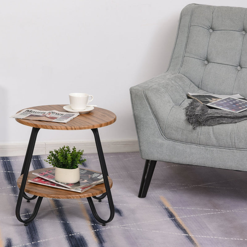 Metal Frame 2-Tier Particle Board Coffee Table