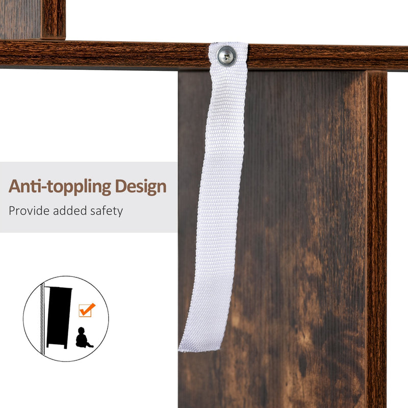 Vintage Industrial Style Storage Shelf Bookcase Closet Display Rack Kitchen Organizer with 4 Shelves, Metal Frame for Living Room Study Utility Structure