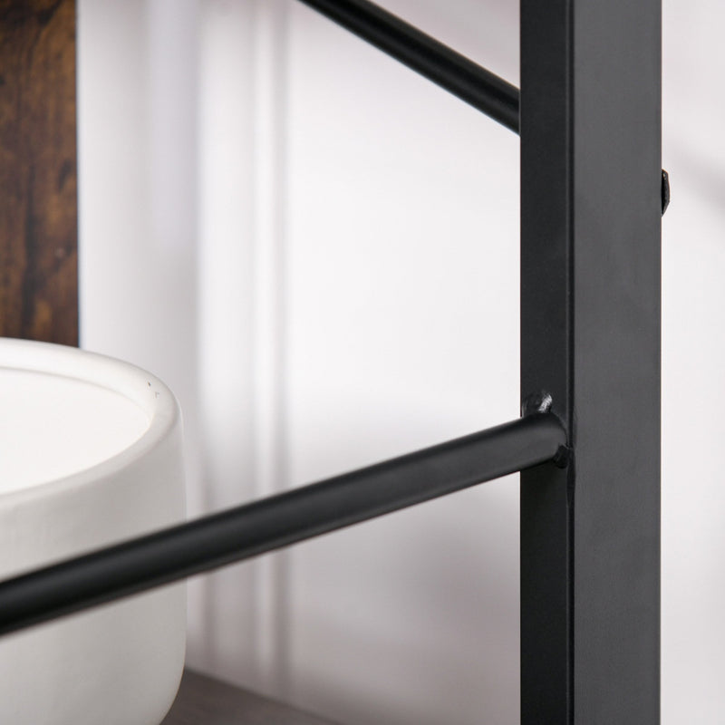 Vintage Industrial Style Storage Shelf Bookcase Closet Display Rack Kitchen Organizer with 4 Shelves, Metal Frame for Living Room Study Utility Structure