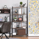 Vintage Industrial Style Storage Shelf Bookcase Closet Display Rack Kitchen Organizer with 4 Shelves, Metal Frame for Living Room Study Utility Structure