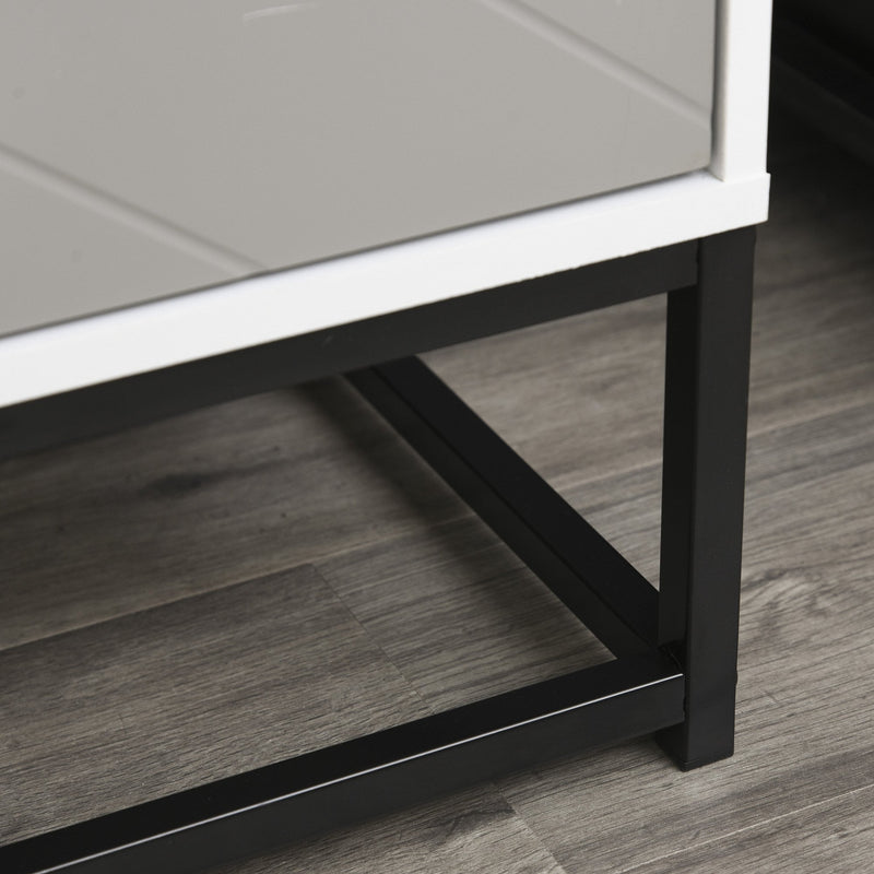 Chest of Drawers with Metal Handles Freestanding Dresser for Bedroom, Living Room Modern Wooden 4 Sideboard Bedroom