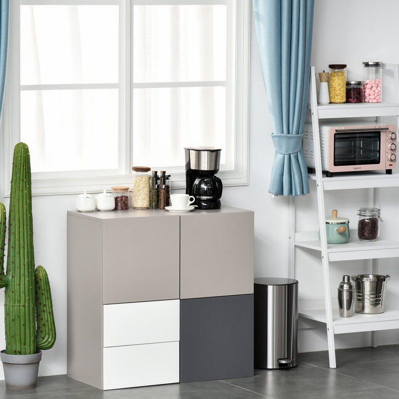 Sideboard Storage Cabinet Hallway Floor Standing Cupboard Cube with Drawers Home Living Room Bedroom Office Furniture Modern