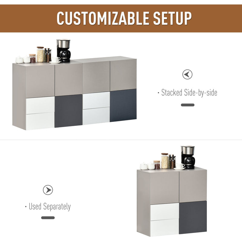 Sideboard Storage Cabinet Hallway Floor Standing Cupboard Cube with Drawers Home Living Room Bedroom Office Furniture Modern