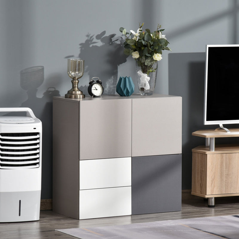 Sideboard Storage Cabinet Hallway Floor Standing Cupboard Cube with Drawers Home Living Room Bedroom Office Furniture Modern