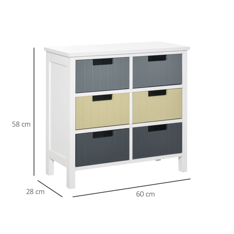 6 Drawer Storage Tower, Dresser Chest with Wood Top, Organizer Unit for Closets Bedroom Nursery Room Hallway Simple Dining & Living