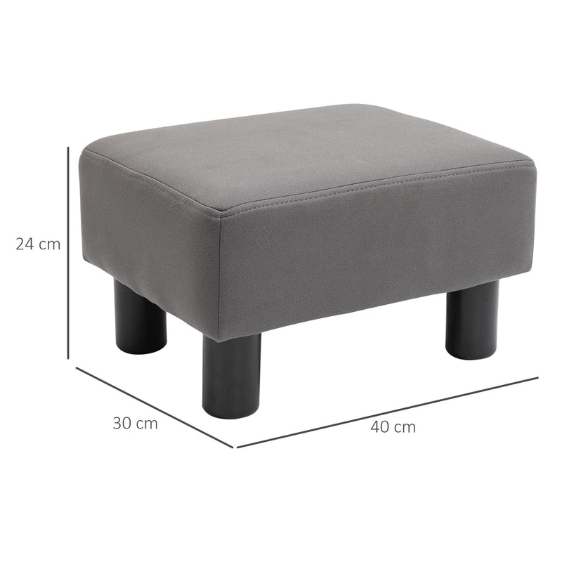 Footstool Foot Rest Small Seat Foot Rest Chair Grey Home Office with Legs 40 x 30 x 24cm Ottoman Footrest Luxury