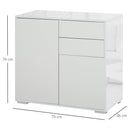 Push-Open Cabinet with 2 Drawer 2 Door Storage Cabinet for Home Office White