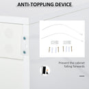 Modern Stylish Freestanding Push-Open Cabinet with 2 Drawer 2 Door Cabinet for Home Office Highlight, 117W x 36D x 74Hcm-White for Living Room, Bedroom, Bathroom, Kitchen, Highlight White and Matte White