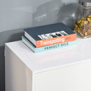 Modern Stylish Freestanding Push-Open Cabinet with 2 Drawer 2 Door Cabinet for Home Office Highlight, 117W x 36D x 74Hcm-White for Living Room, Bedroom, Bathroom, Kitchen, Highlight White and Matte White