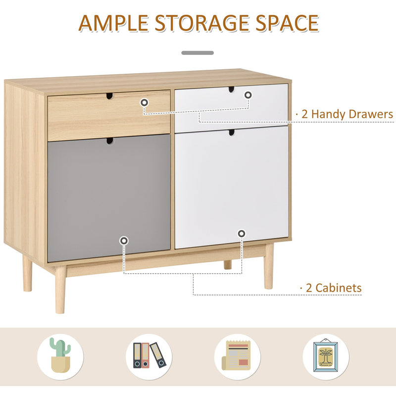 Sideboard Storage Cabinet Kitchen Cupboard with Drawers for Bedroom, Living Room, Entryway Bedroom