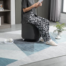 360 Swivel Foot Stool Round PU Ottoman with Thick Sponge Padding and Solid Steel Base, Grey &