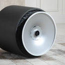 360 Swivel Foot Stool Round PU Ottoman with Thick Sponge Padding and Solid Steel Base, Grey &