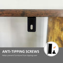 Industrial Storage Shelf Bookcase Closet Floor Standing Display Rack with 5 Tiers, Metal Frame for Living Room & Study, Rustic Brown