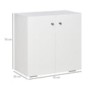 Storage Cabinet With 2 Shelves And Doors, Wooden Sideboard, Freestanding Kitchen Cupboard, Bookcase For Living Room, Bedroom, Hallway And Kitchen, White W/ Door Sideboard Cupboard