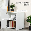 Storage Cabinet With 2 Shelves And Doors, Wooden Sideboard, Freestanding Kitchen Cupboard, Bookcase For Living Room, Bedroom, Hallway And Kitchen, White W/ Door Sideboard Cupboard