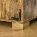 Farmhouse Style Tall Cupboard 4-Door Cabinet with Storage Shelves for Bedroom & Living Room, Rustic Wood Effect Room