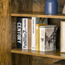 Farmhouse Style Tall Cupboard 4-Door Cabinet with Storage Shelves for Bedroom & Living Room, Rustic Wood Effect Room