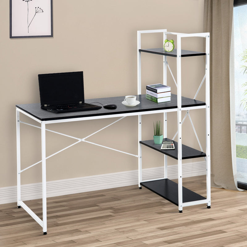 Computer Workstation Metal Frame-White/ Black Colour