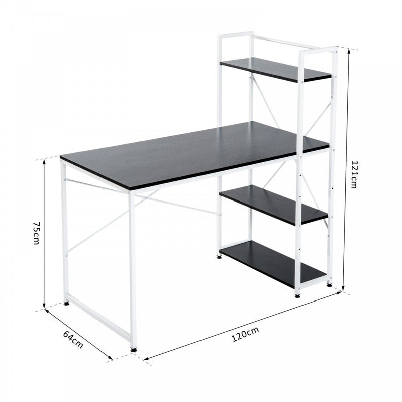 Computer Workstation Metal Frame-White/ Black Colour