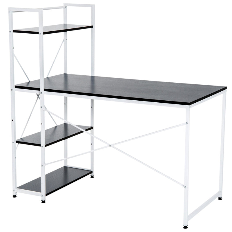 Computer Workstation Metal Frame-White/ Black Colour