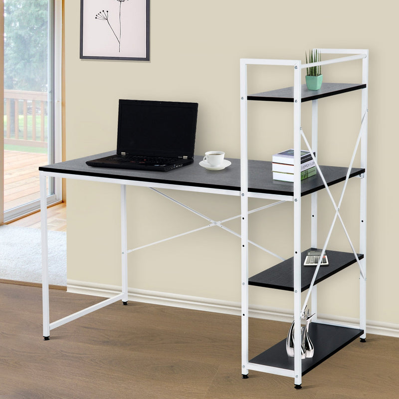 Computer Workstation Metal Frame-White/ Black Colour