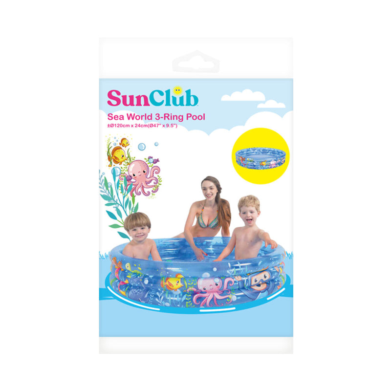 Inflatable 3-Ring Sea World Paddling Pool